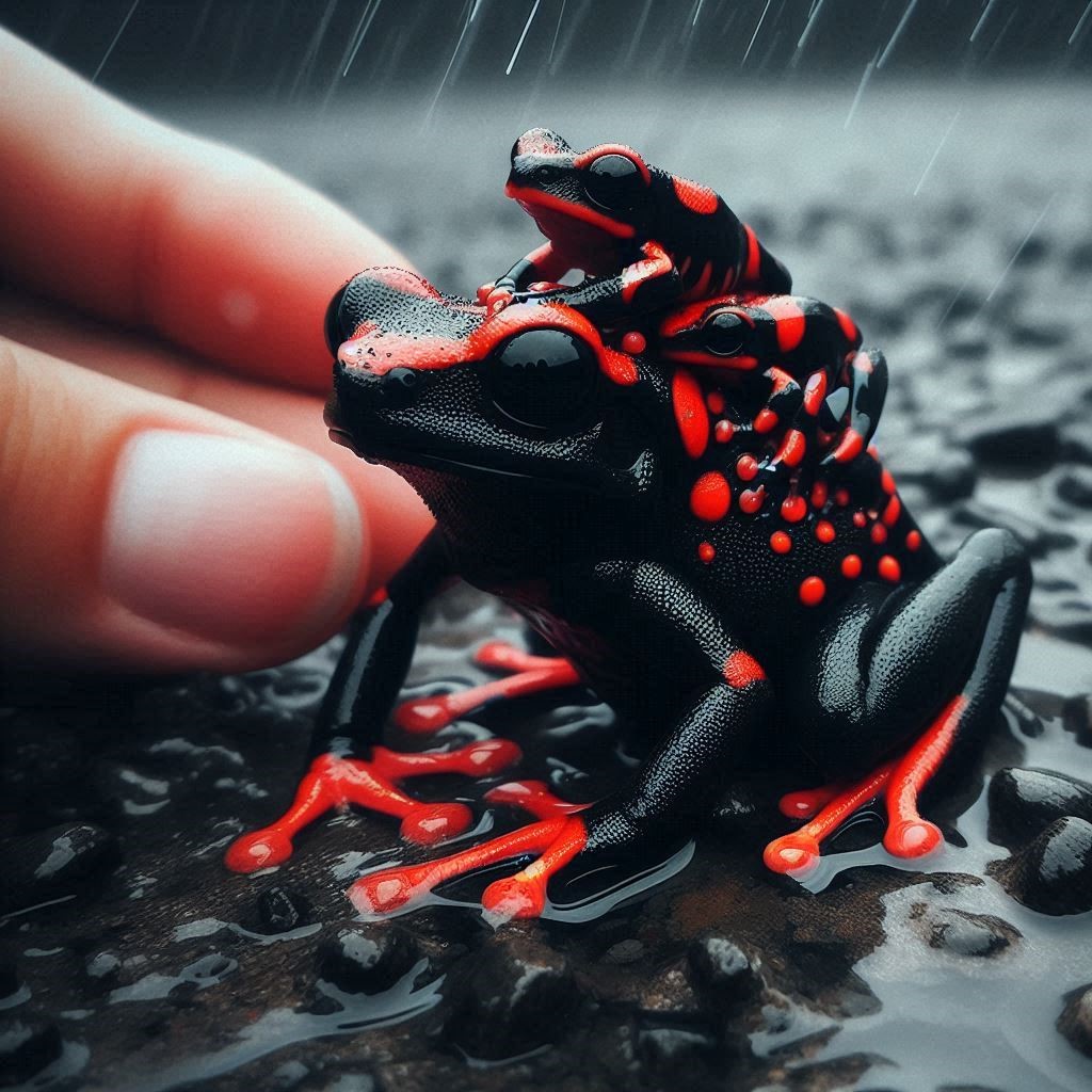 black and red walking frog care